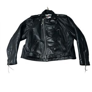 Vintage Y2K Z1R Apparel Black Leather Motorcycle Biker Jacket Men’s 52